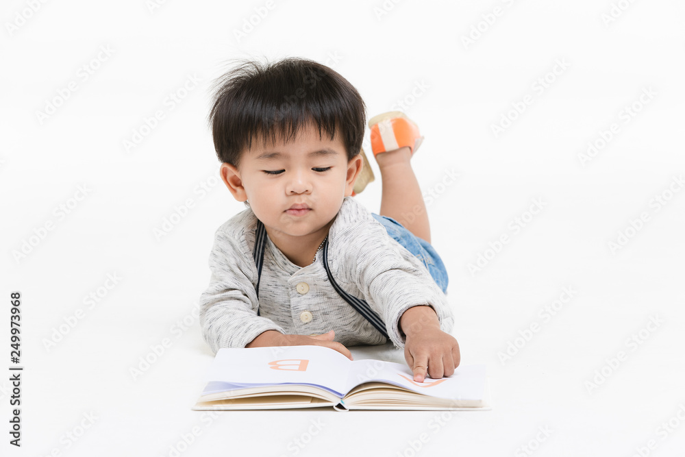 Asian kid on isolated background Asian kid on isolated background