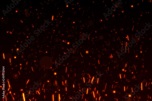 Fire particles isolated on black background overlay. Put it over your image in screen mode.