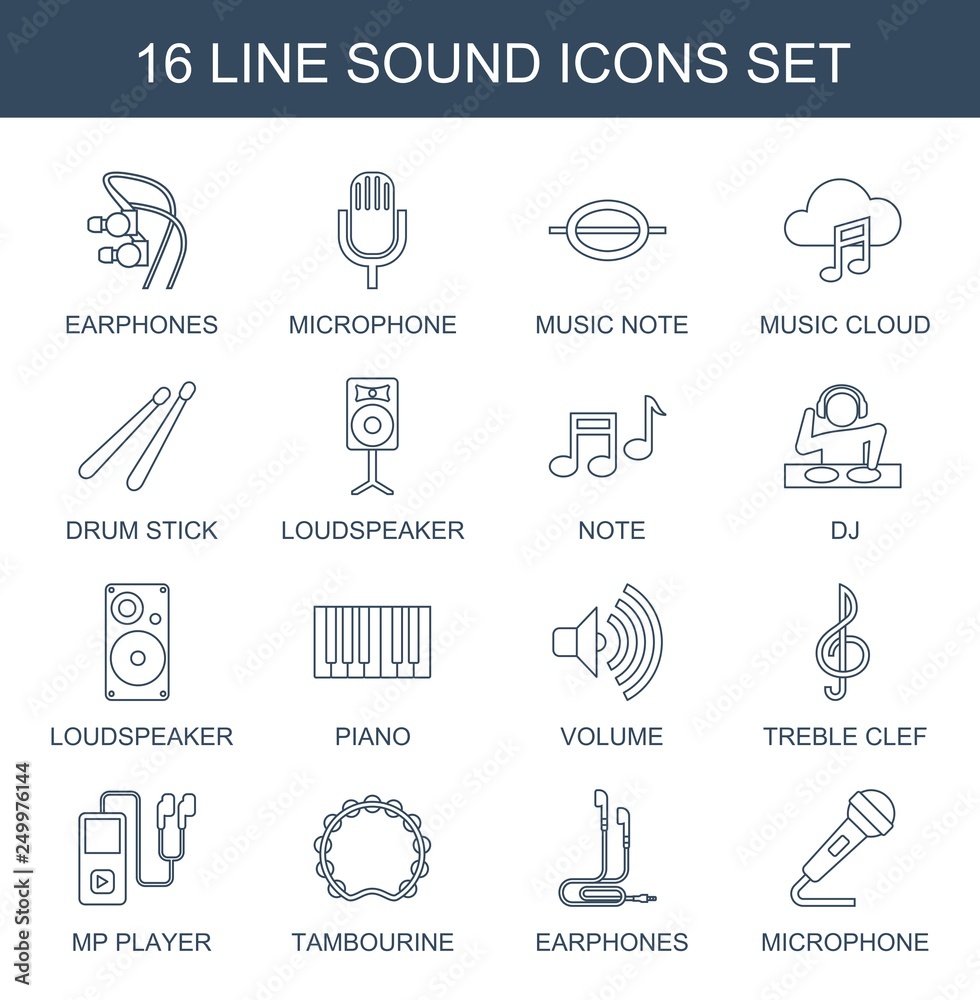 Fototapeta premium 16 sound icons