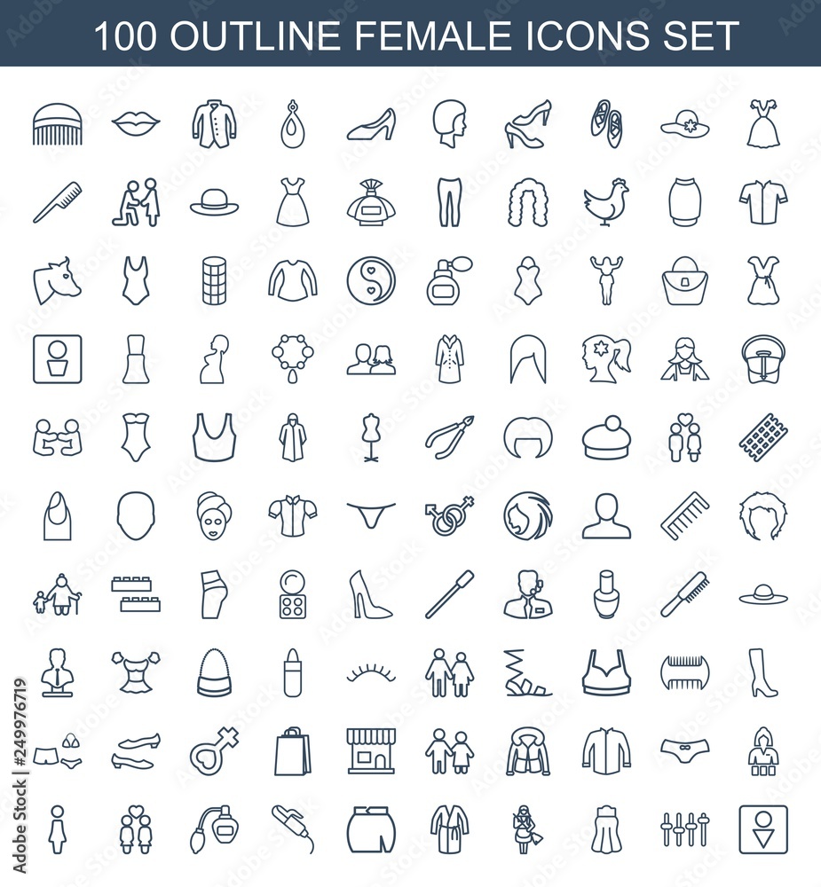 Fototapeta premium 100 female icons