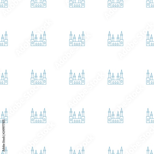 castle icon pattern seamless white background
