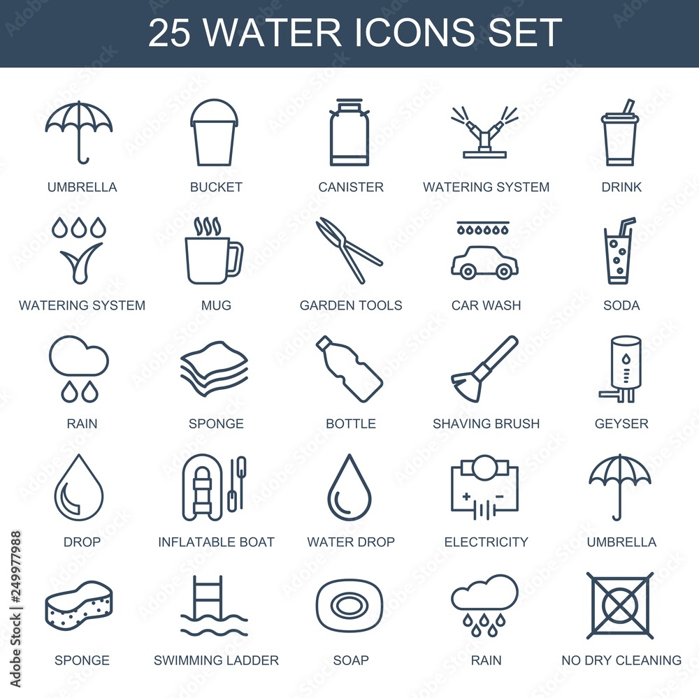 Naklejka premium 25 water icons
