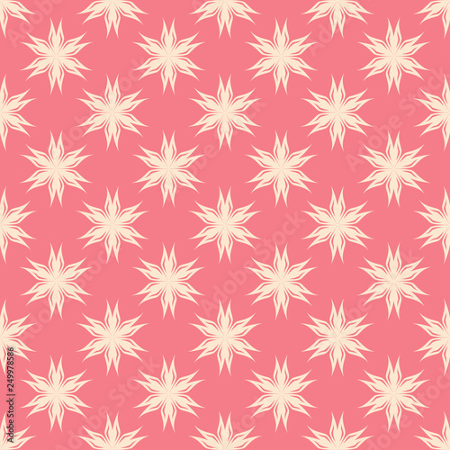Floral seamless design. Pink and beige background