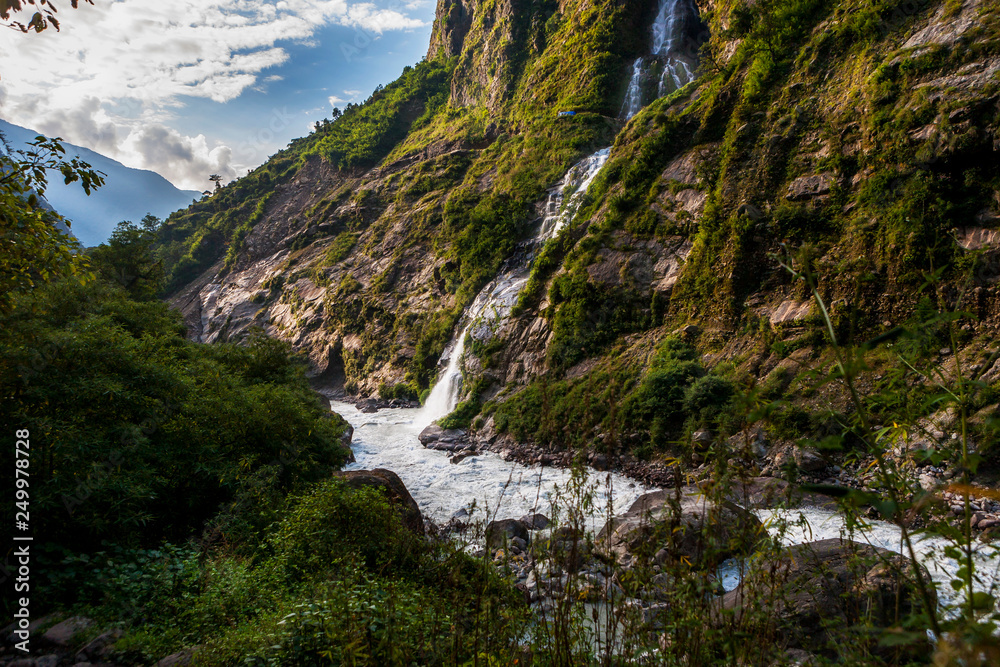 river in the mountains, the annapurna around, Napal