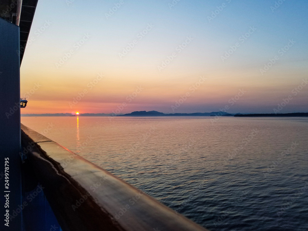 Sunrise in Alaska on Cruise