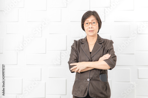 Asian woman working