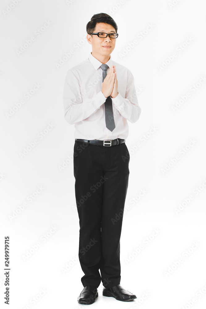 asian business man isolated white asian business man isolated white