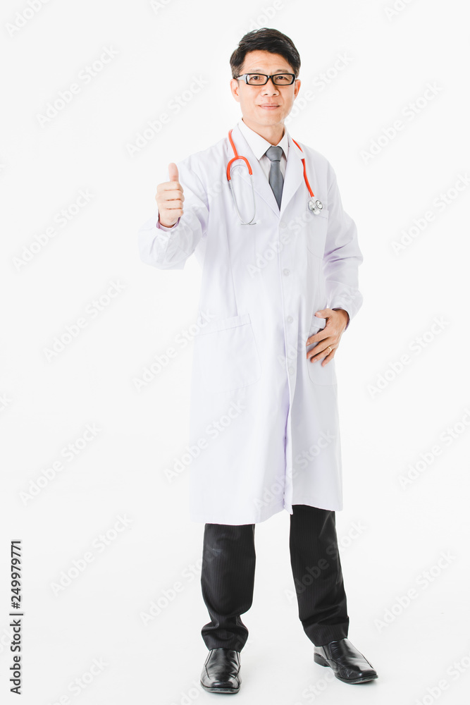 Asian doctor on isolated white Asian doctor on isolated white