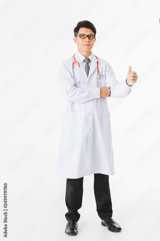 Asian doctor on isolated white Asian doctor on isolated white