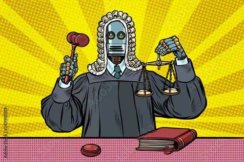 robot judge in robes and wig