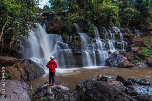 Tad-Pla-Kang waterfall  Beautiful waterfall in Chattrakan nationalpark  Pitsanulok province  ThaiLand.