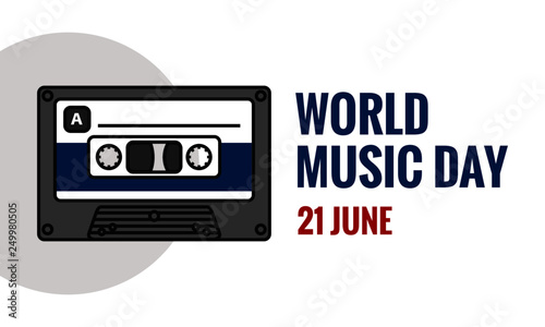 World Music Day 21 June with Cassette Illustration