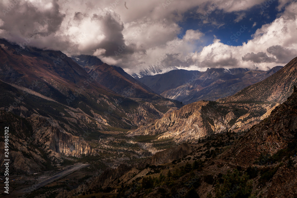 landscape of mountians and sky in the annapurna around, Napal