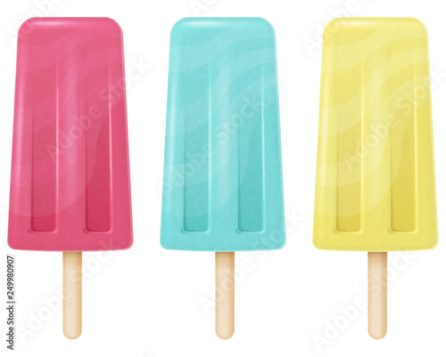 Set of ice lollies. Vector illustration.