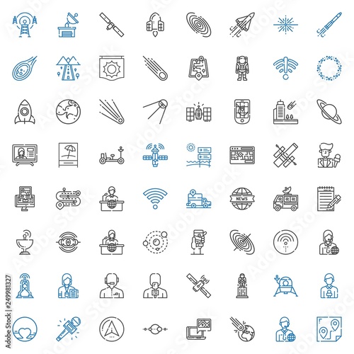 satellite icons set