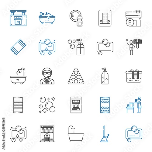 shower icons set