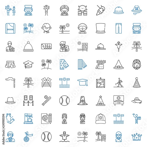 hat icons set