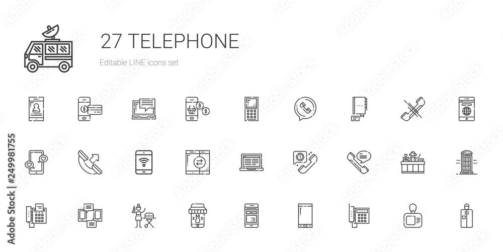 telephone icons set