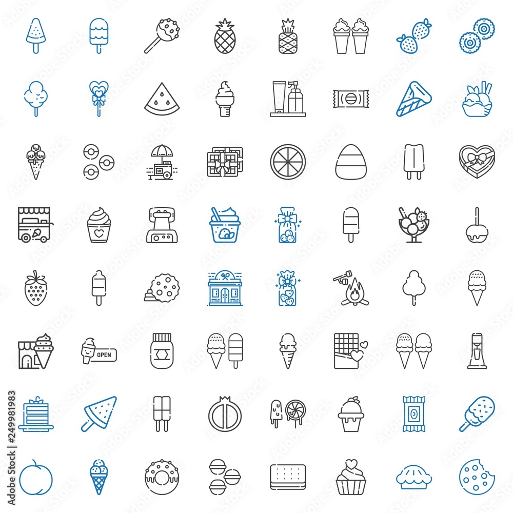 dessert icons set