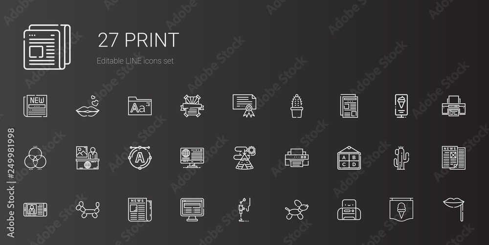 print icons set