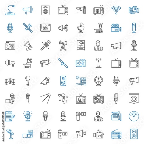 broadcast icons set