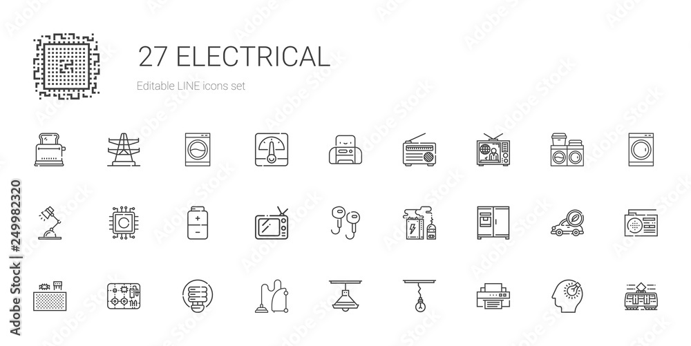 electrical icons set electrical icons set