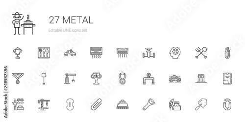 metal icons set