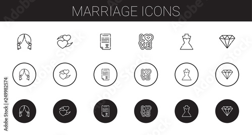 marriage icons set