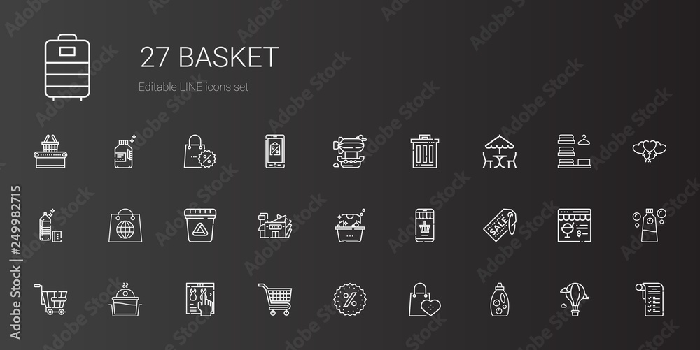 basket icons set basket icons set