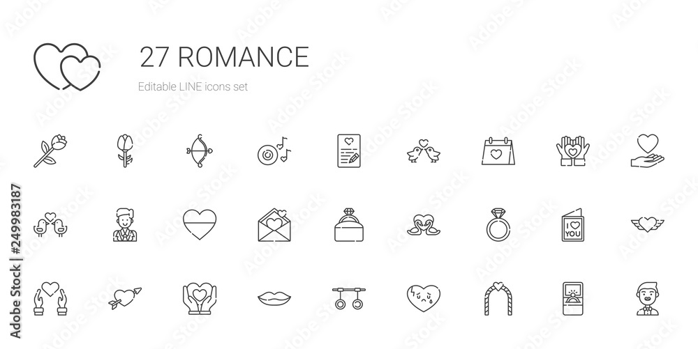 romance icons set romance icons set