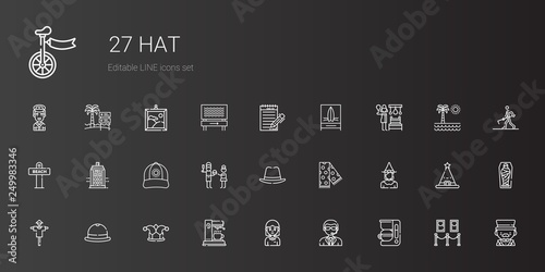 hat icons set