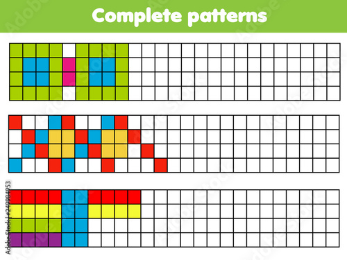 Coloring page with abstract geometric patterns. Educational game for children. Drawing printable activity, complete picture