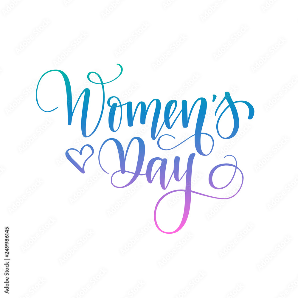 Happy international women's day vector calligraphy design