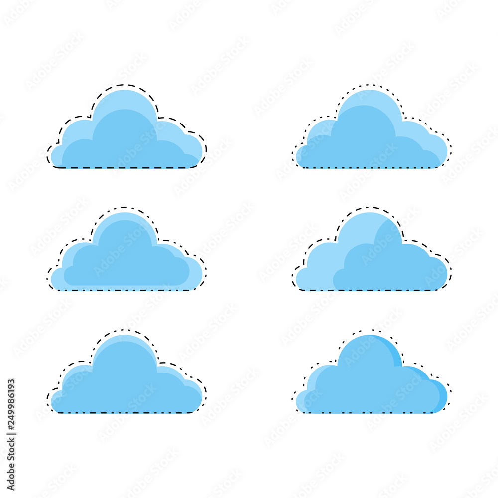 cloud set child emoticon in the white sky vector design cloud set child emoticon in the white sky vector design