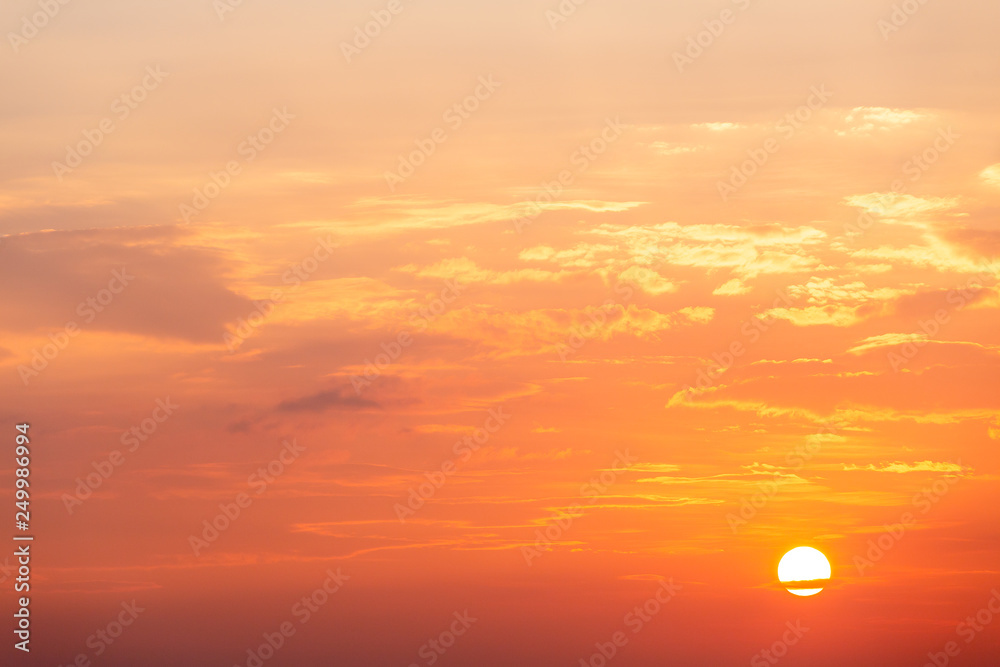 Fototapeta premium colorful dramatic sky with cloud at sunset