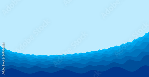 Seascape with blue wave.
