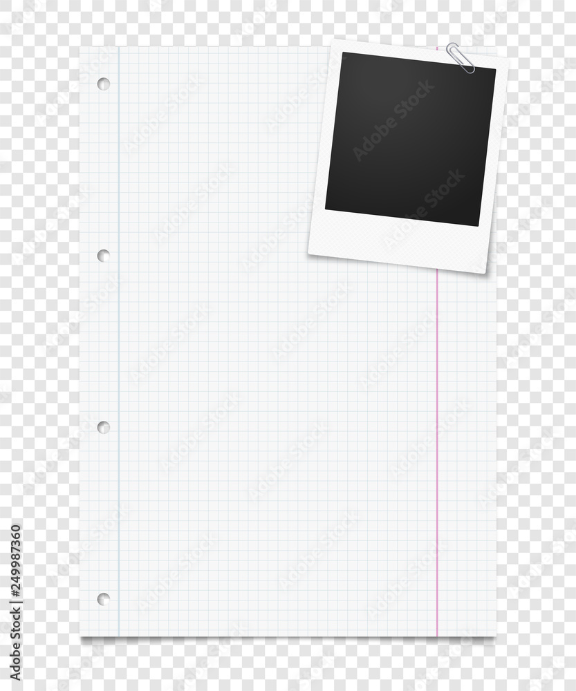 Kariertes Blatt Papier mit Foto Stock Vector | Adobe Stock Kariertes Blatt Papier mit Foto Stock Vector | Adobe Stock