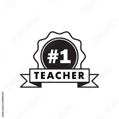 Teacher number one. Happy teachers day hand lettering design poster ranking professional highest degree, most excellent career result.