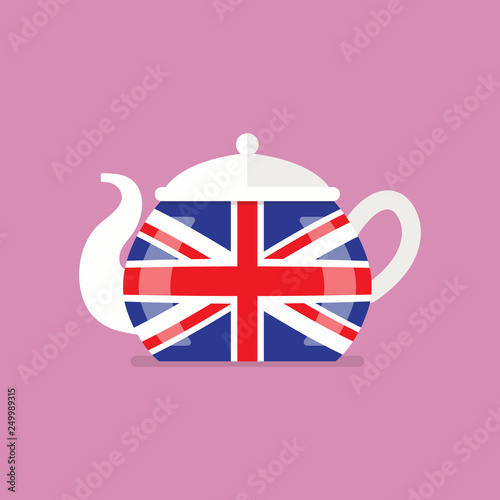 Ceramic teapot with flag of Great Britain