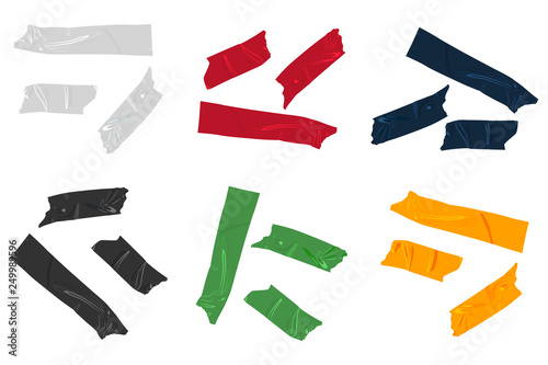 Insulating tape vector set isolated on white background.