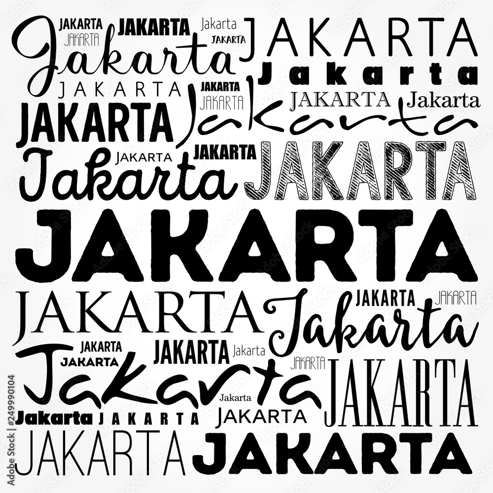 Jakarta wallpaper word cloud, travel concept background