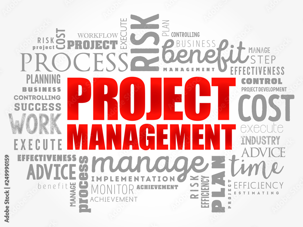 Project Management word cloud collage, business concept background Project Management word cloud collage, business concept background