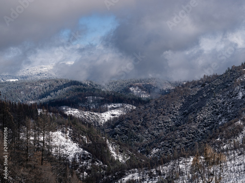 Light snowfall on Camp Fire Effected Area