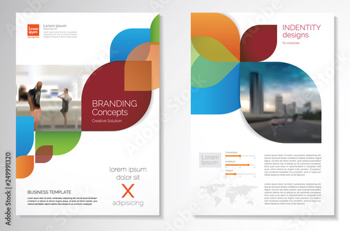 Template vector design for Brochure, AnnualReport, Magazine, Poster, Corporate Presentation, Portfolio, Flyer, infographic, layout modern with colorful size A4, Front and back, Easy to use and edit.