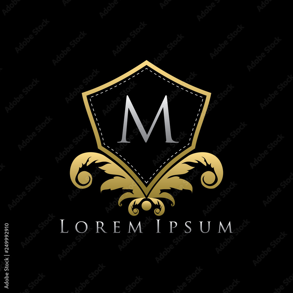 Classy Gold Shield M Logo Classy Gold Shield M Logo