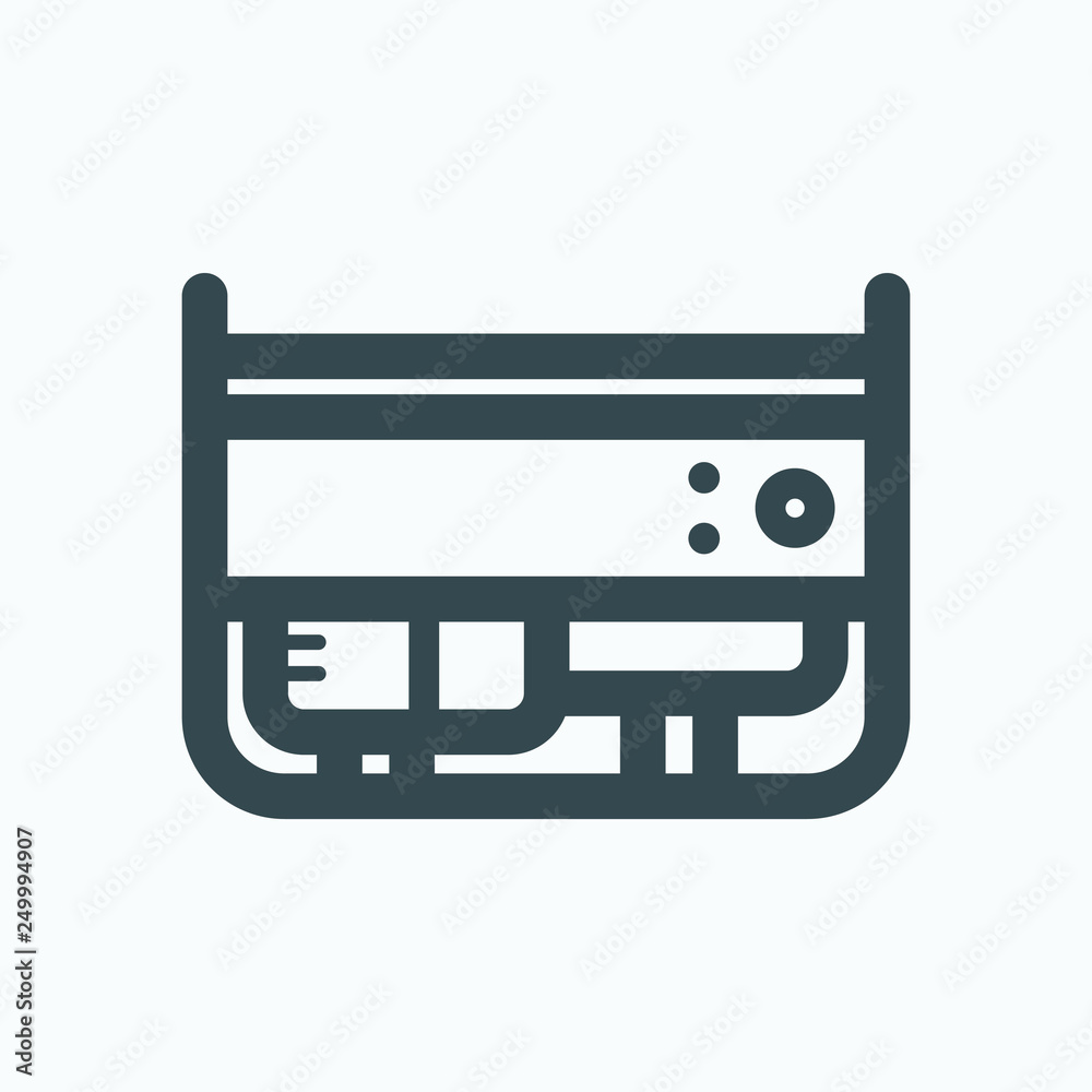 Gas powered portable generator icon, power generator vector icon Gas powered portable generator icon, power generator vector icon