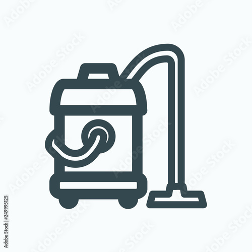 Washing vacuum cleaner icon. Commercial vacuum cleaner vector icon