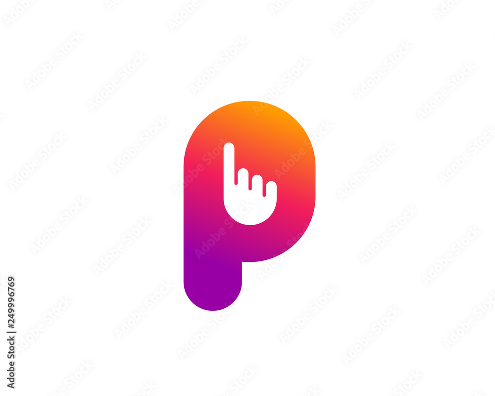 Letter P hand logo icon design template elements Letter P hand logo icon design template elements