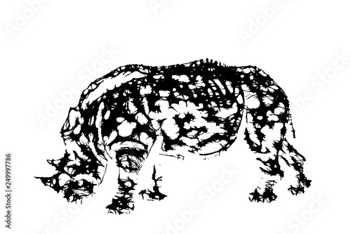 Abstract Rhinoceros. Vector...