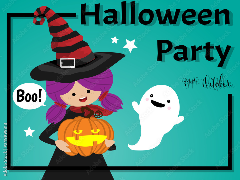 Halloween background with Halloween Party text.